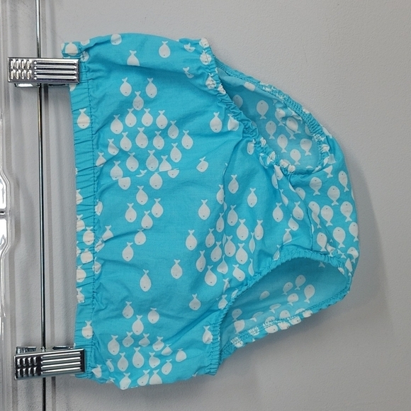 Carter's Turquoise Blue & White Fish Dress & Matching Diaper Cover 24 MOS - Picture 9 of 12